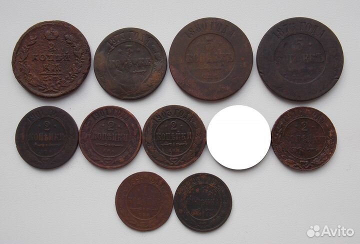 Лоты медных монет Российской Империи