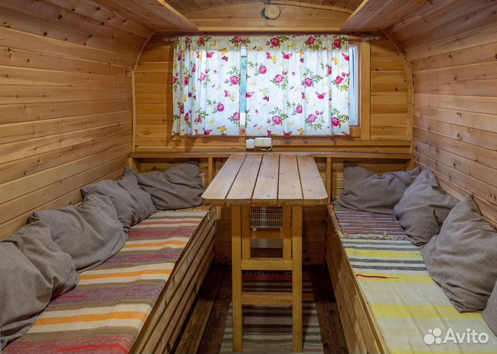 Русские бани на дровах у озера, чан фурако купель