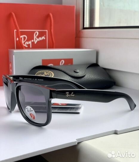 Очки ray ban justin Polaroid черные глянцевые