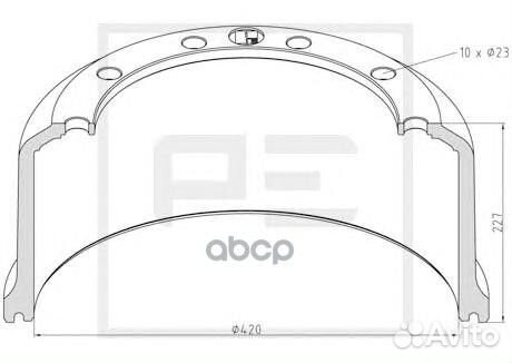 066.439-00A торм.барабан 420x180/196 H227 d3