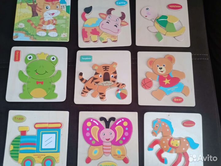 Деревянные пазлы вкладыши