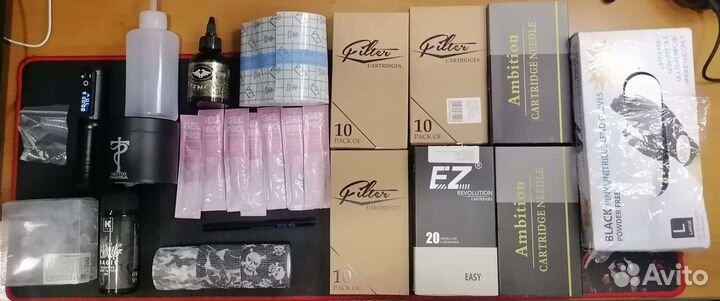 Беспроводная роторная тату машинка, картриджи доп