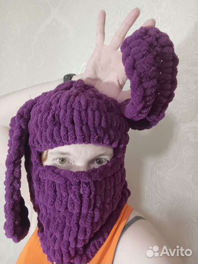 Шапка балаклава с ушками