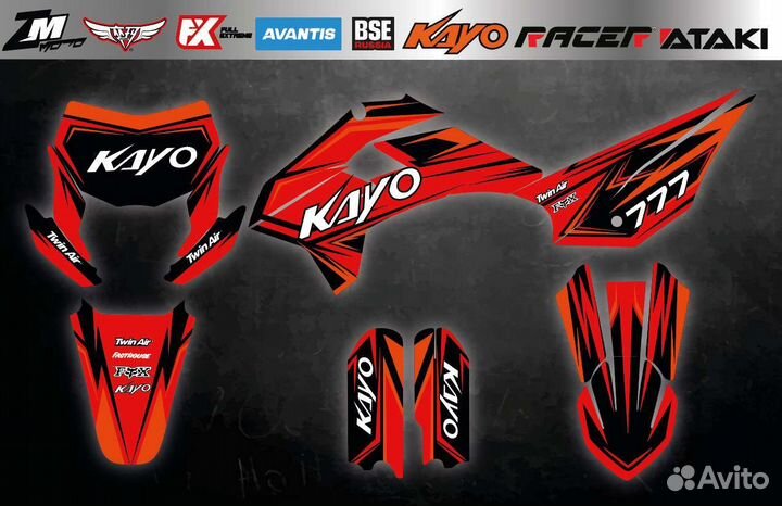 Наклейки на питбайк kayo krz