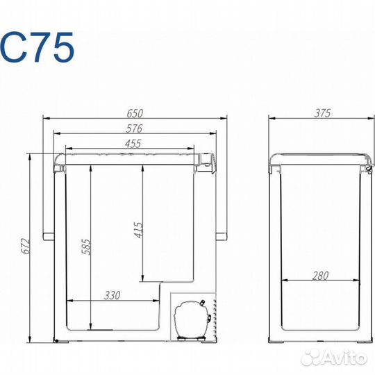 Компрессорный автохолодильник Alpicool C75