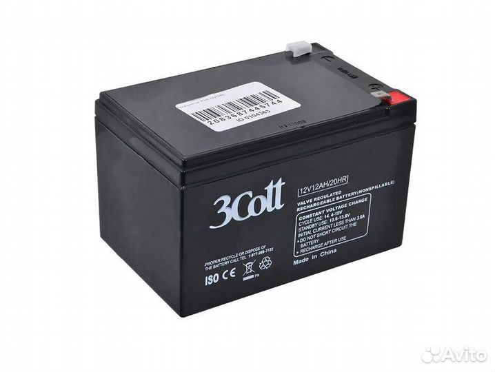Батарея для ибп 3Cott (RT12120) 12V 12Ah