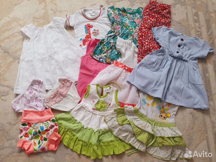 Детские вещи на девочку пакетами 86 92
