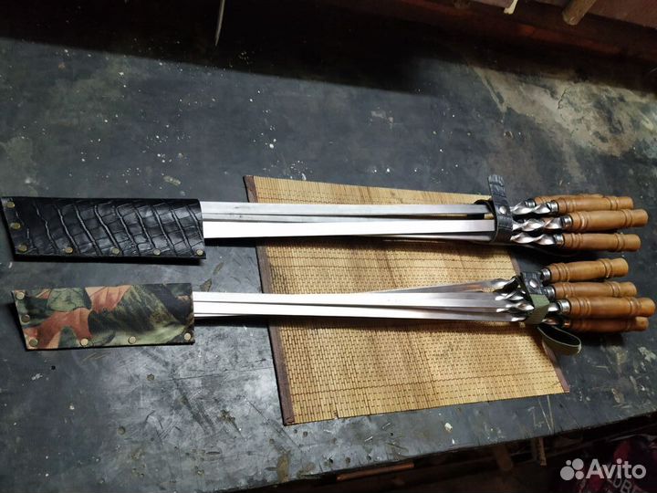 Шампура с деревянной ручкой для люля, мяса, овощей