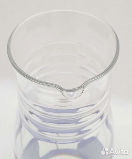 Кувшин стекло с синим рисунком (#690)