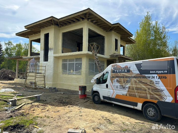 Напыление ППУ утепление ангаров \ BASF