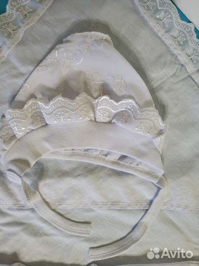 Комплект для крещения: пеленка, рубашка, чепчик