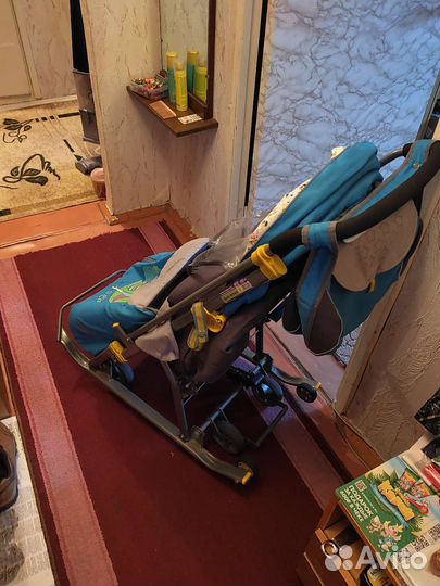 Детские санки коляска с колесами