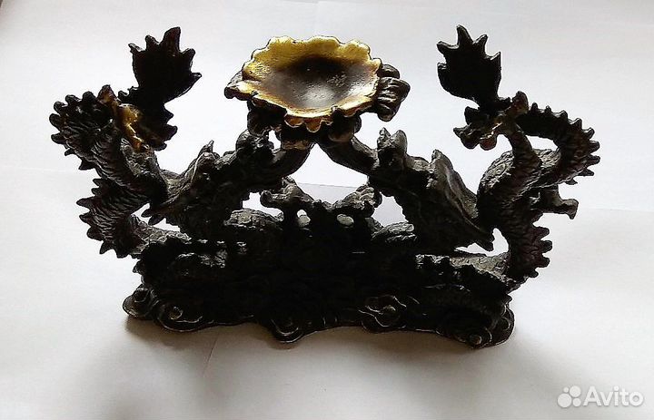 Два Дракона Статуэтка - Подсвечник Бронза RU*758