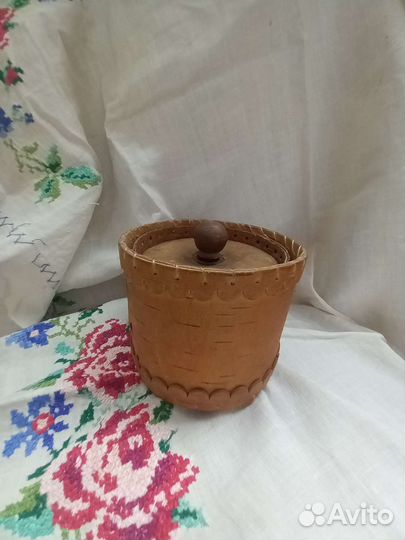 Солонка набор СССР винтаж береста деревенские