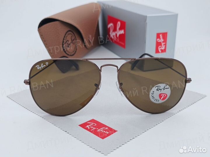 Очки Ray Ban Aviator Polarized Коричневое Стекло