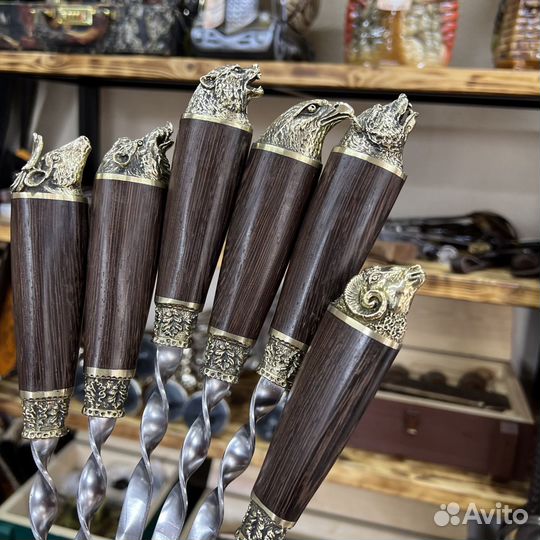 Набор шампуров Звери большие с литьем