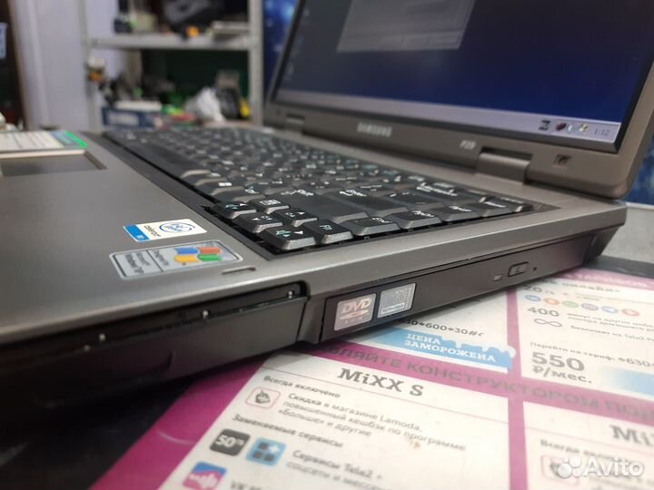 Ноутбук Samsung P28 2005 года Cel M360 DDR 512Mb