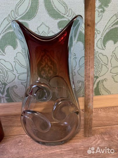 Ваза хрустальная СССР красная