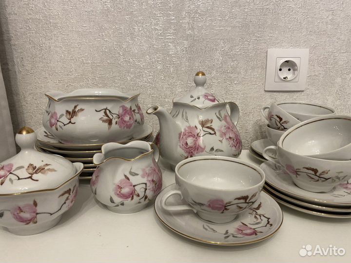 Сервиз чайный jlmenau гдр фарфор винтаж ретро