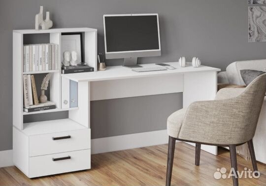 Стол компьютерный скм-5 белый