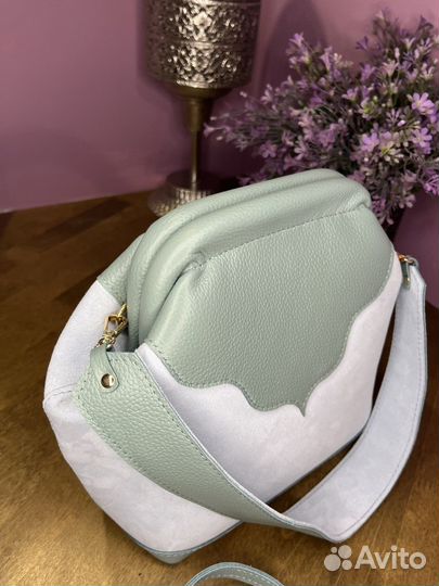 Сумка натуральная кожа через плечо