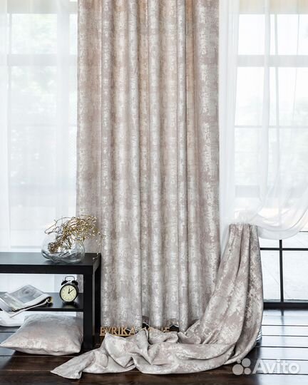 Шторы мрамор зарина розовый жемчуг готовые