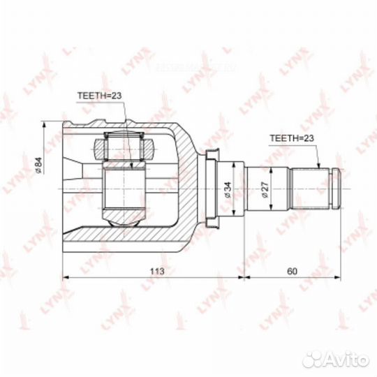 Lynxauto CI-3718 шрус внутренний перед прав/лев