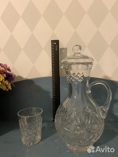Хрустальный графин + стакан (комплект)