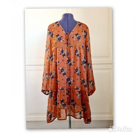 Платье терракотовое цветочное 48 Lili&Lala