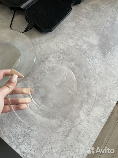 Тарелка прозрачная новая 6 штук