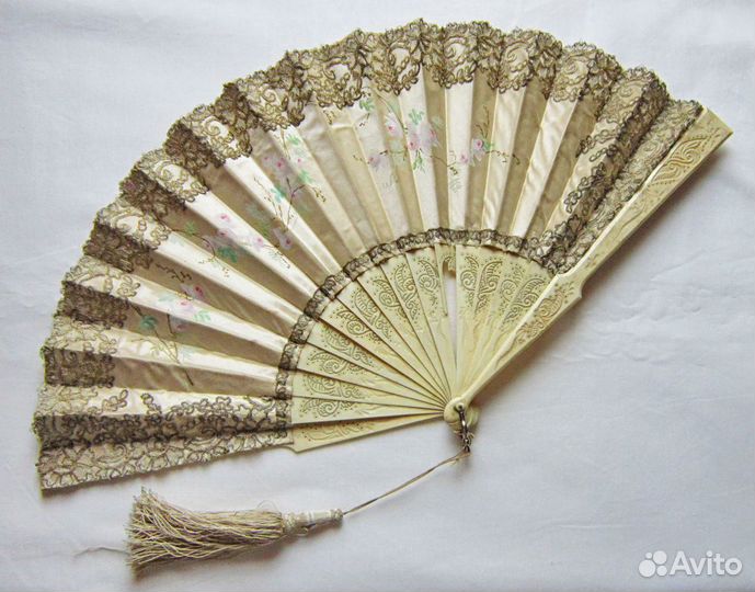 Антикварный веер. Франция, 1870-1880г