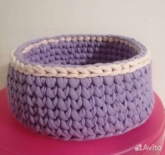 Трикотажные корзинки ручной работы