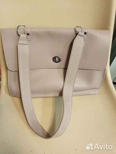 Сумка натуральная кожа бежевая