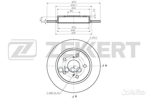 Диск торм. зад. Toyota Auris (E150 E180) 06