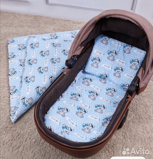 Комплект в коляску подушка матрас одеяло