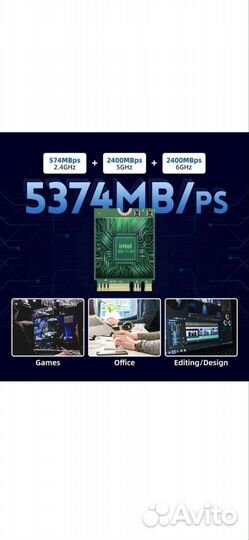 Сетевой адаптер Wi-Fi 6E AX210 Bluetooth 5.3