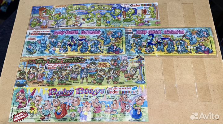 Вкладыши Киндер 90-е и более поздние. Есть редкие