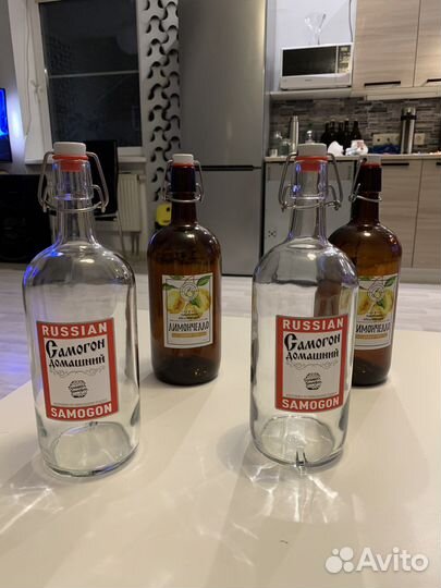 Новая Бутылка стеклянная 1л с бугельной пробкой