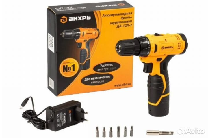 Шуруповерт аккумуляторный Вихрь да-12Л-2 72/14/14