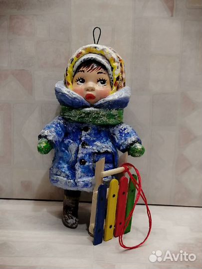 Ватная елочная игрушка