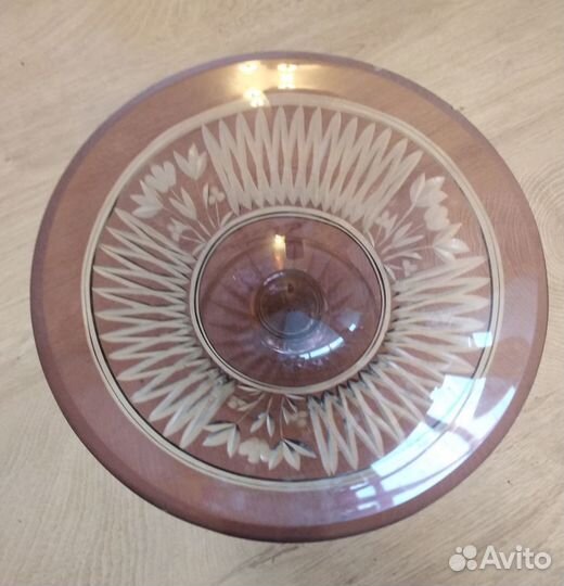 Хрусталь цветной - вазы для фруктов, салата