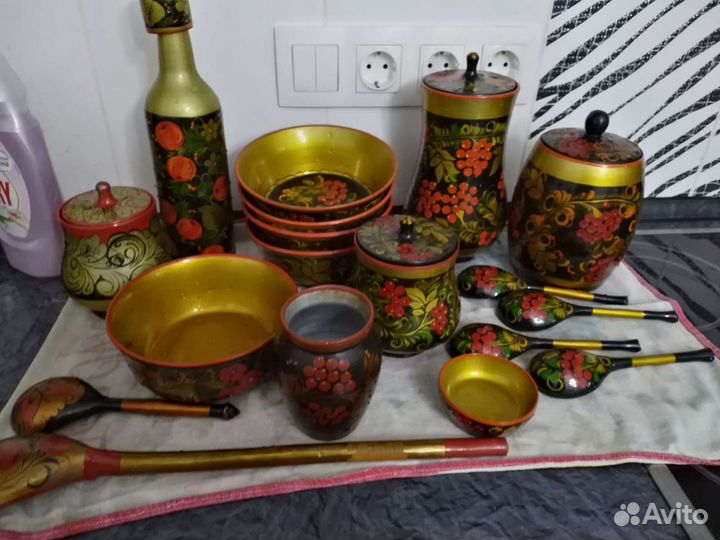 Набор столовой посуды хохлома СССР