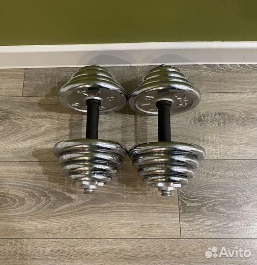 Гантели разборные 15 кг хром