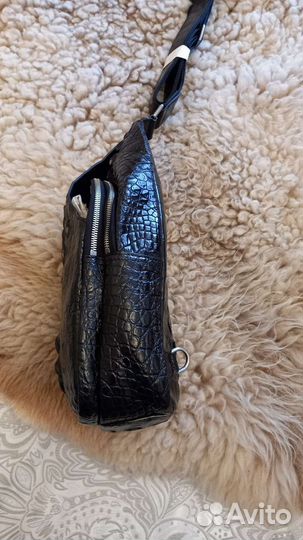 Мужская сумка слинг кожа крокодила