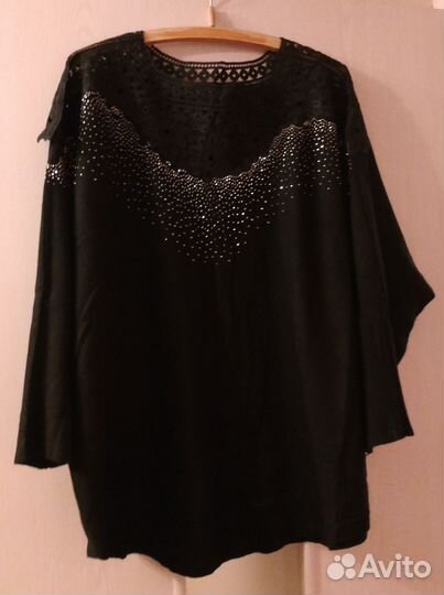 Свитер нарядный большой размер со стразами 60-64