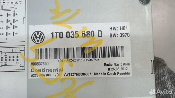 Магнитола Volkswagen Passat CC, 2012