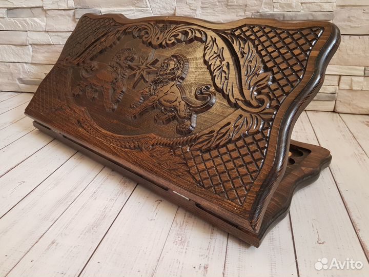 Нарды резные Таширские Два льва матовые