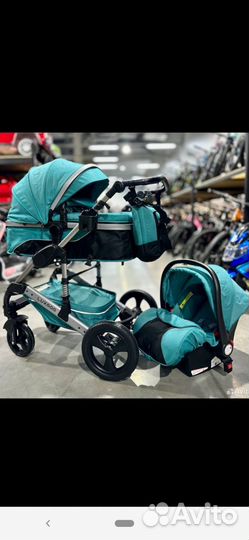 Новая коляска 3 в 1 Luxmom 558 изумруд