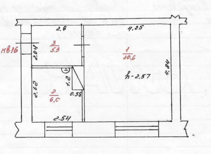 1-к. квартира, 31,9 м², 2/2 эт.