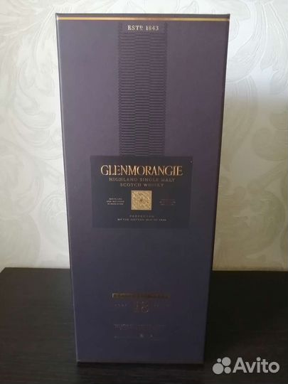 Коробка и бутылка от виски Glenmorangie 18